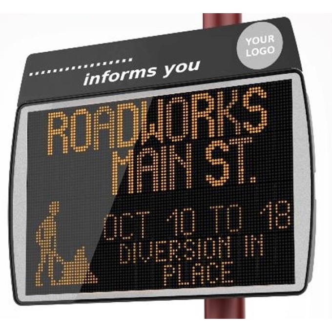 Panou LED de informare stradala - conexiune 4G – cu acumulatori 